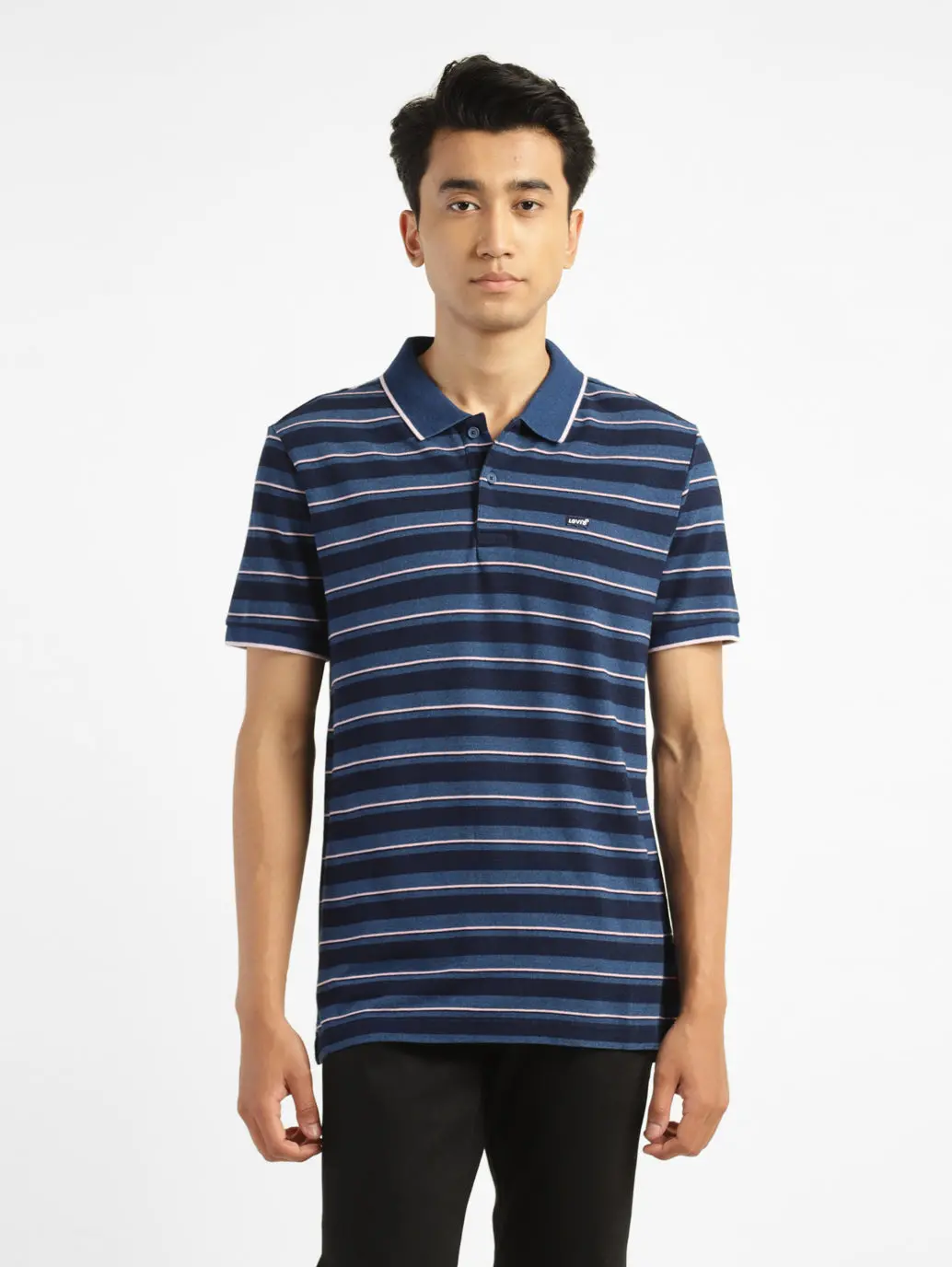 Men's Striped Polo Collar T-Shirt 1