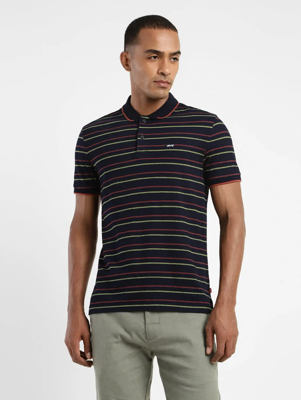 Men's Striped Polo T-Shirt 1