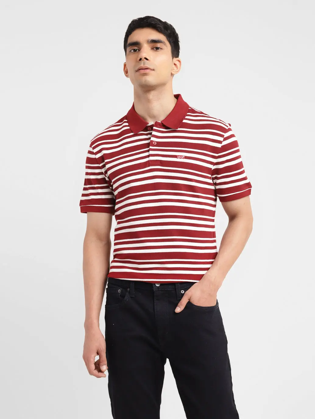 Men's Striped Slim Fit Polo T-Shirt 1