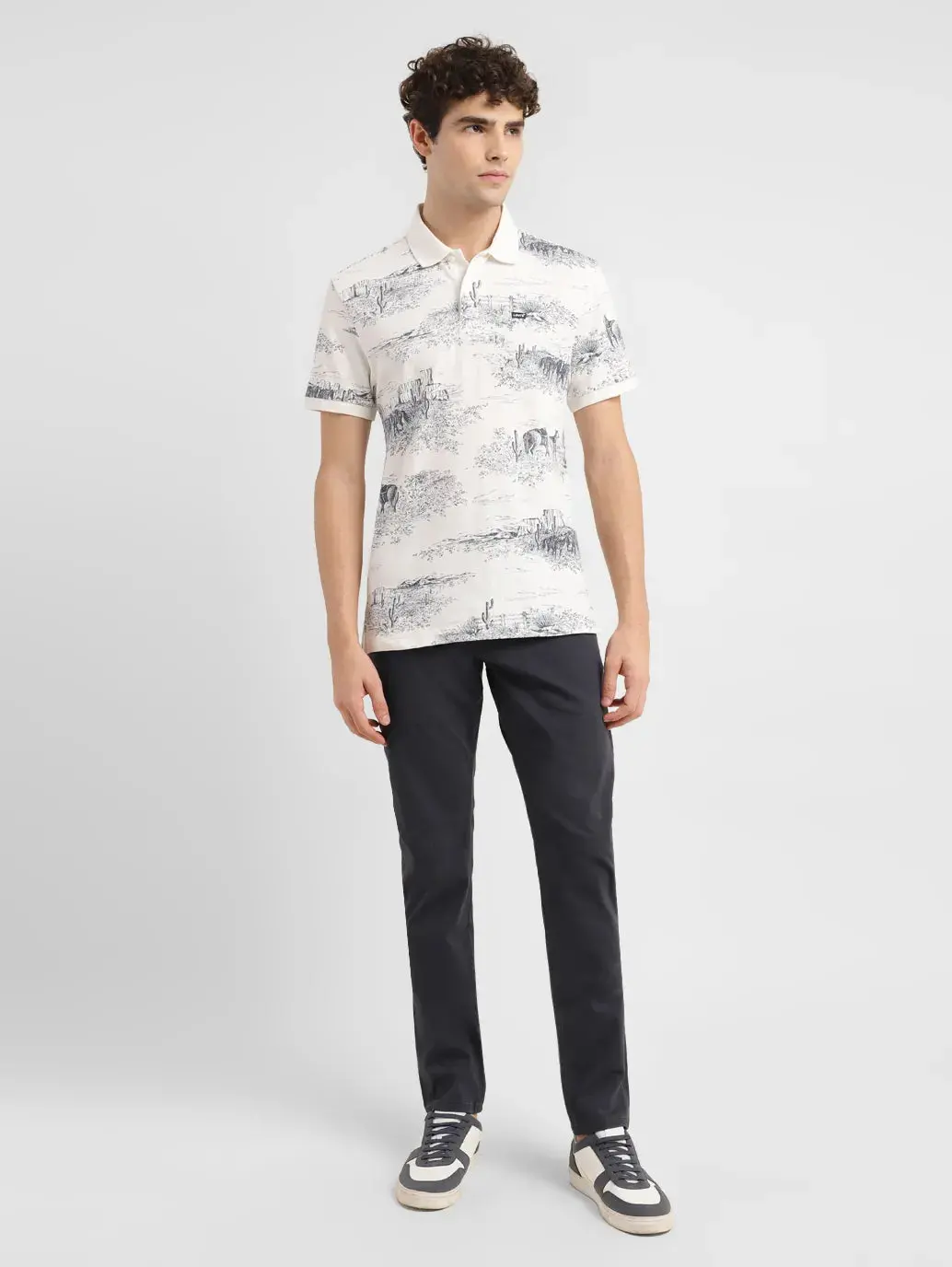 Men's Abstract Slim Fit Polo T-Shirt 1