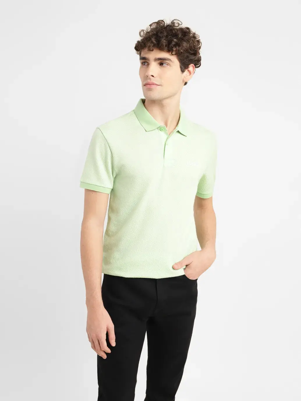 Men's Geometric Slim Fit Polo T-Shirt 1