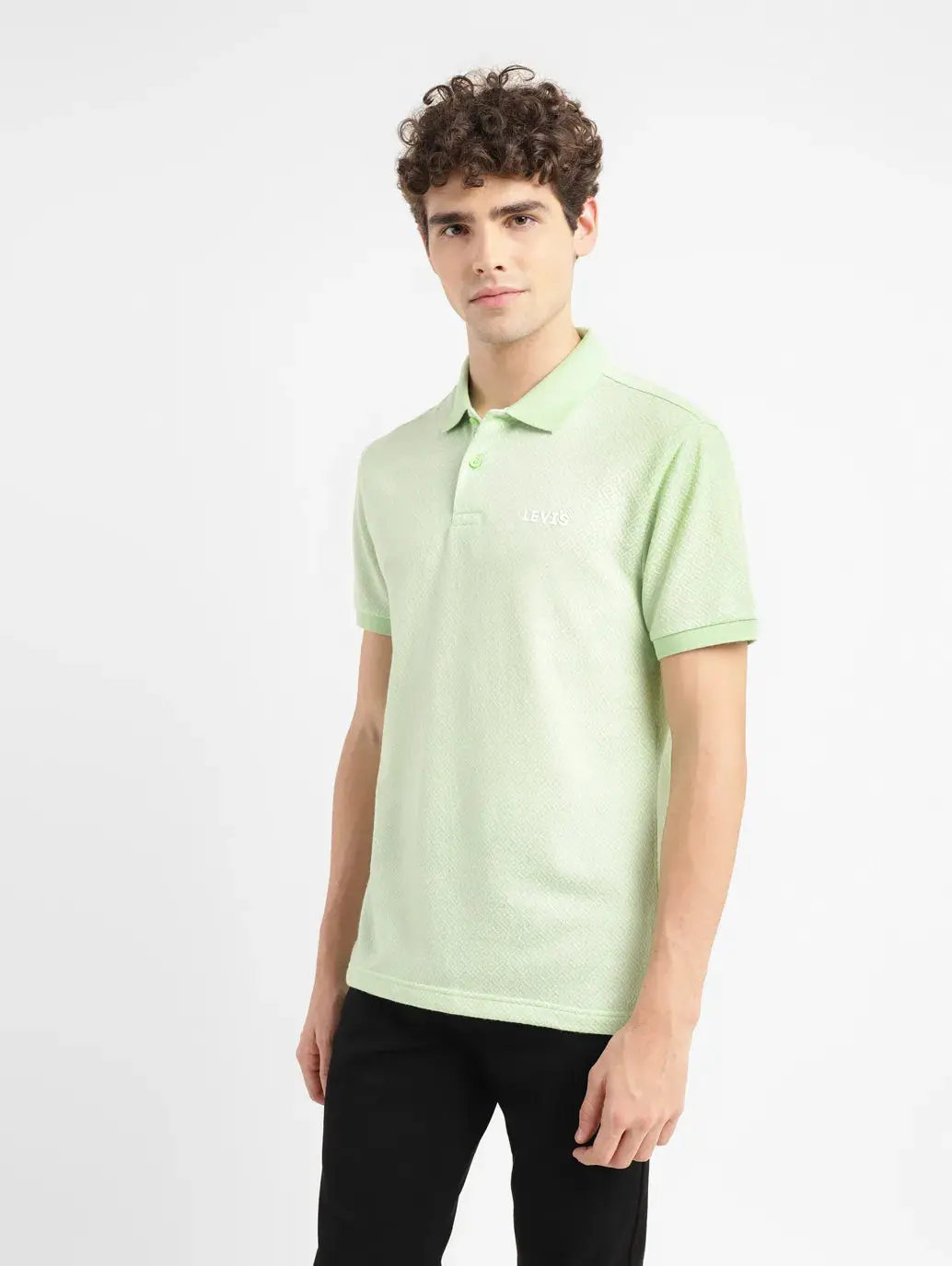 Men's Geometric Slim Fit Polo T-Shirt 4