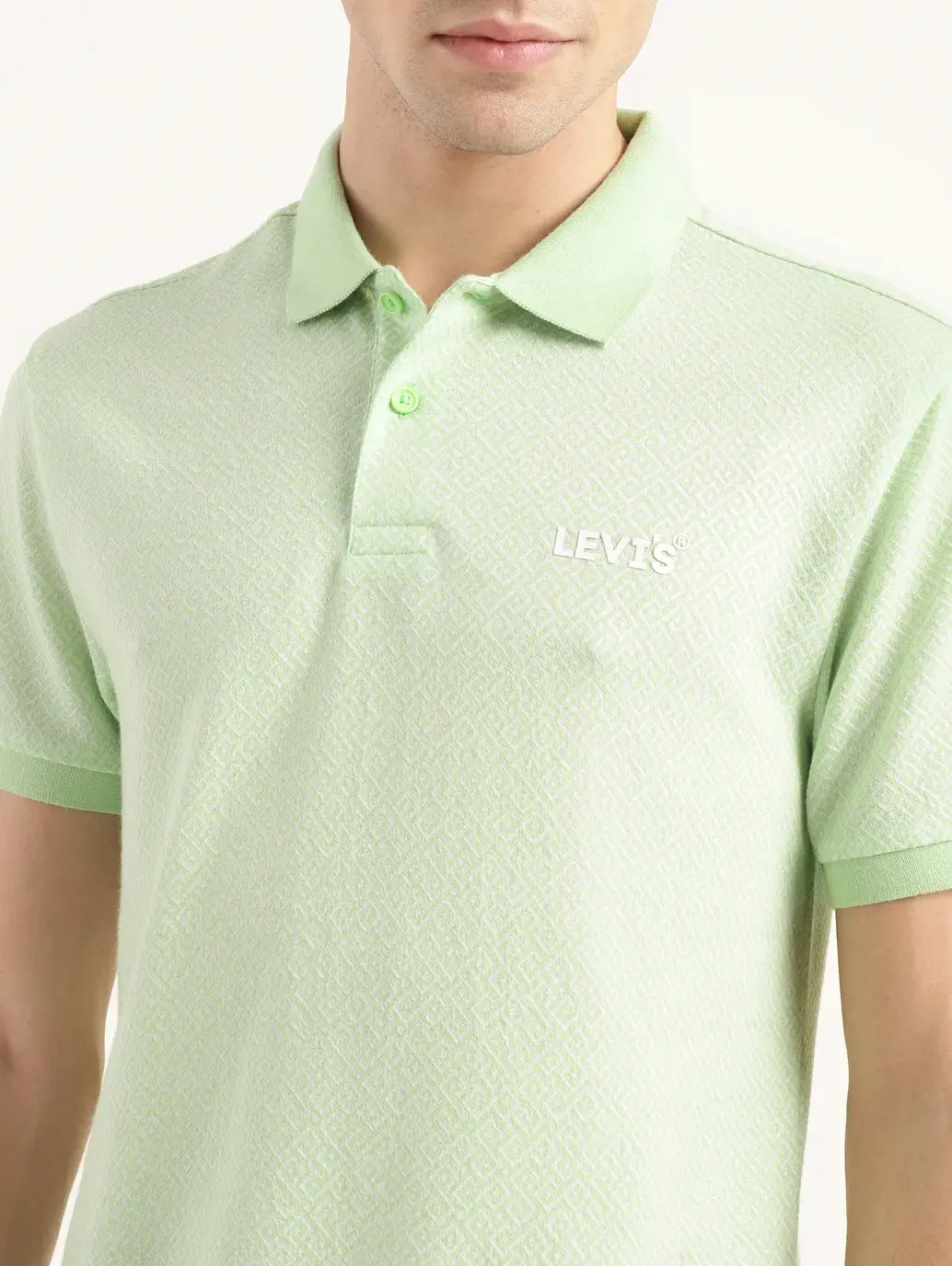 Men's Geometric Slim Fit Polo T-Shirt 5