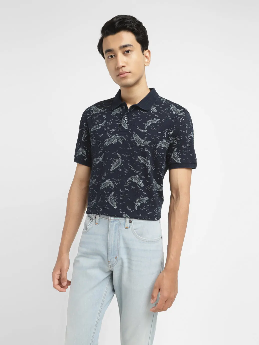 Men's Conversational Slim Fit Polo T-Shirt 1