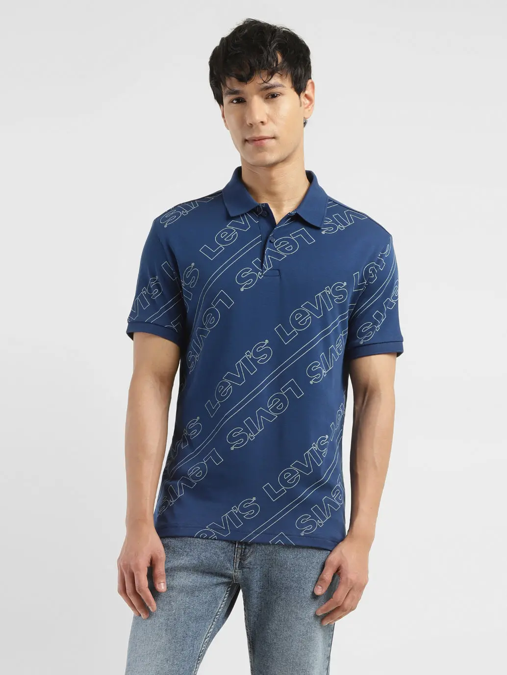 Men's Brand Logo Slim Fit Polo T-Shirt 1