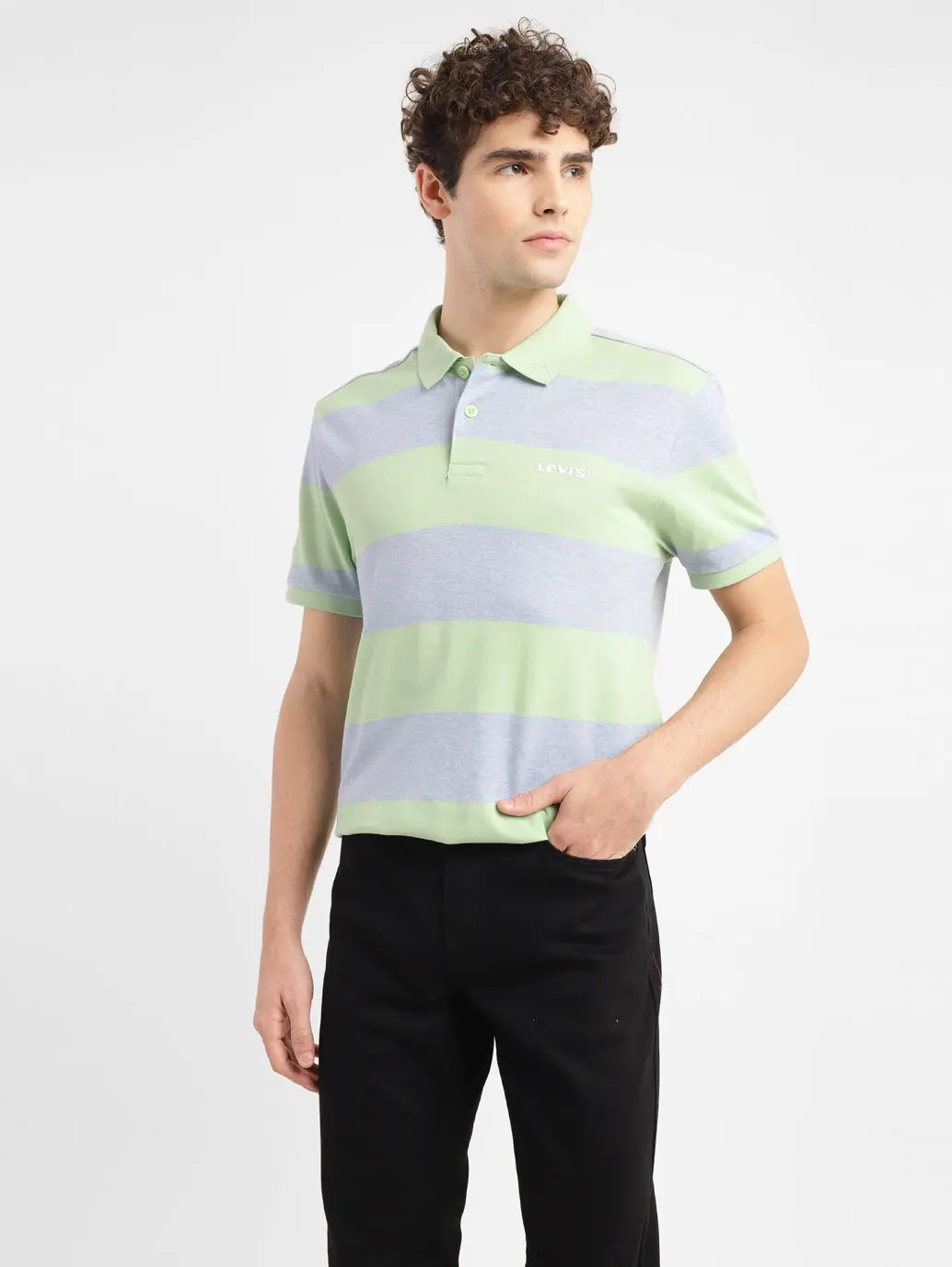 Men's Striped Slim Fit Polo T-Shirt 1