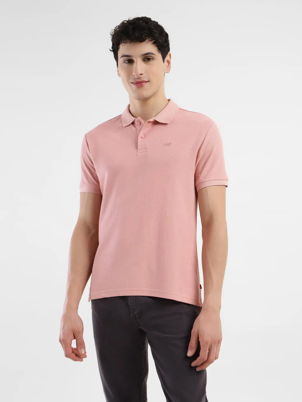 Men's Textured Slim Fit Polo T-Shirt 1