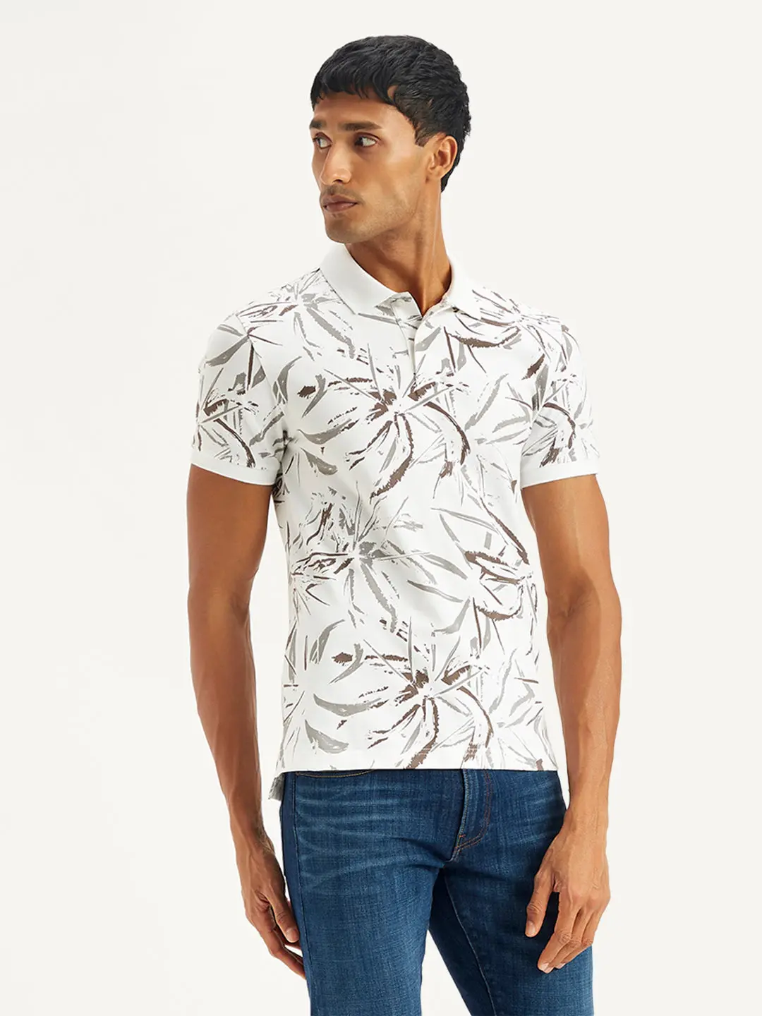 Men's All Over Print Slim Fit Polo T-Shirt 1