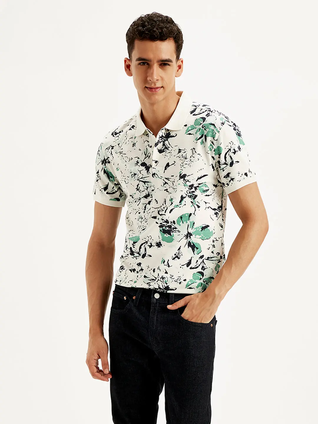 Men's Floral Slim Fit Polo T-Shirt 1