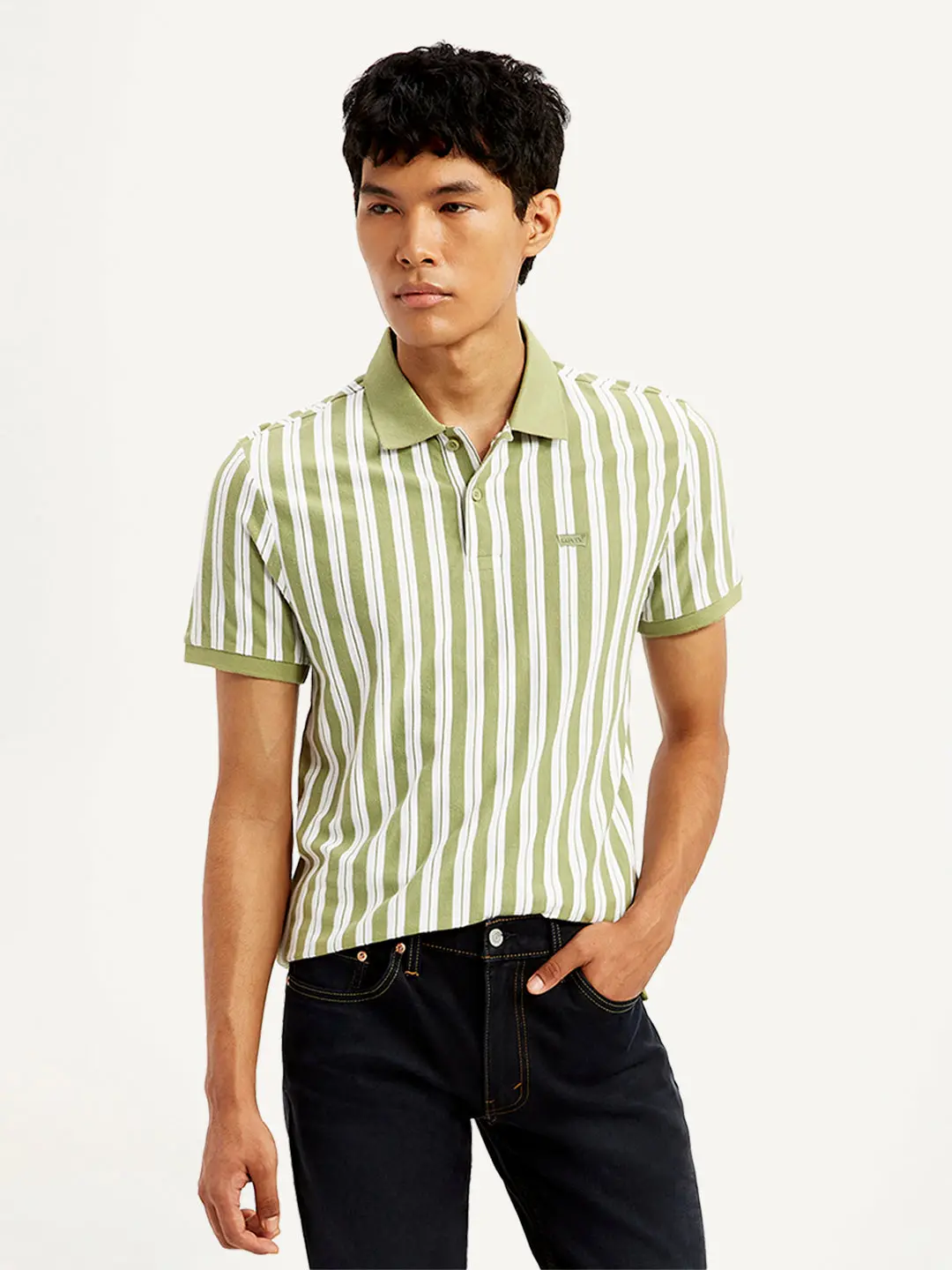 Men's Striped Slim Fit Polo T-Shirt 1