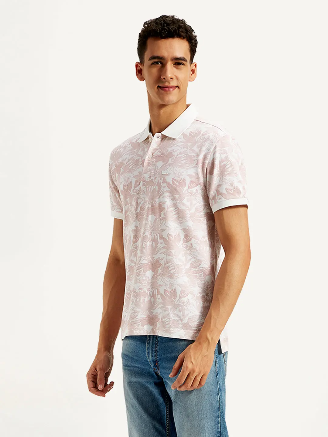 Men's Floral Print Slim Fit Polo T-Shirt 4