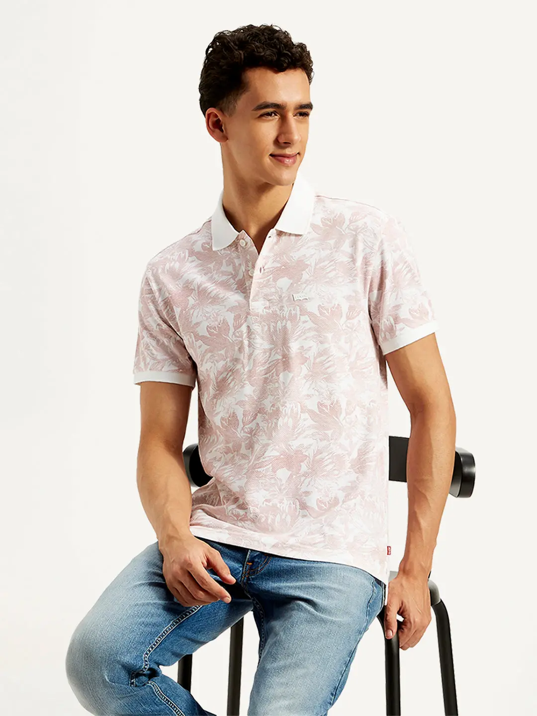 Men's Floral Print Slim Fit Polo T-Shirt 1