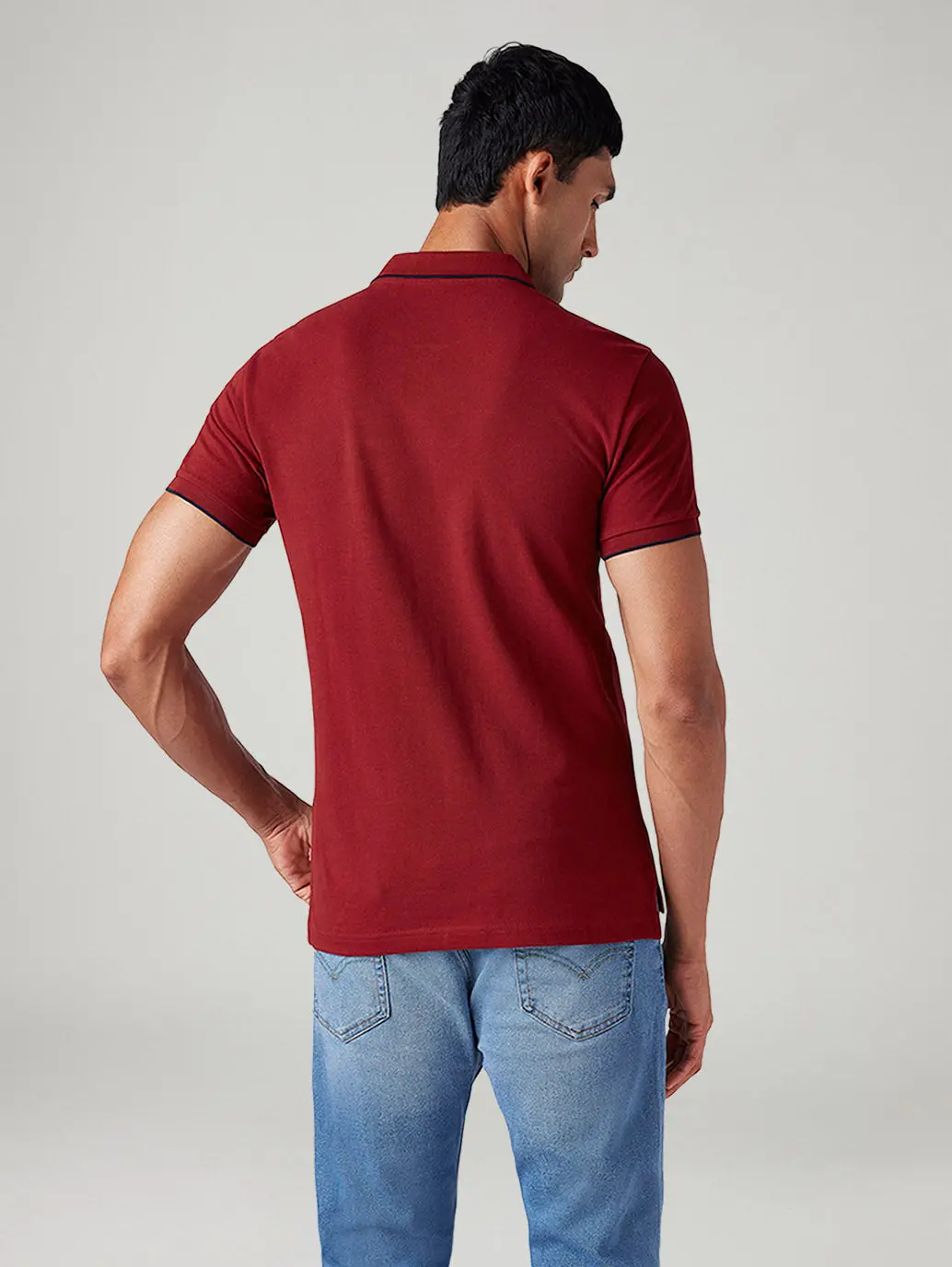 Men's Solid Slim Fit Polo T-Shirt 3