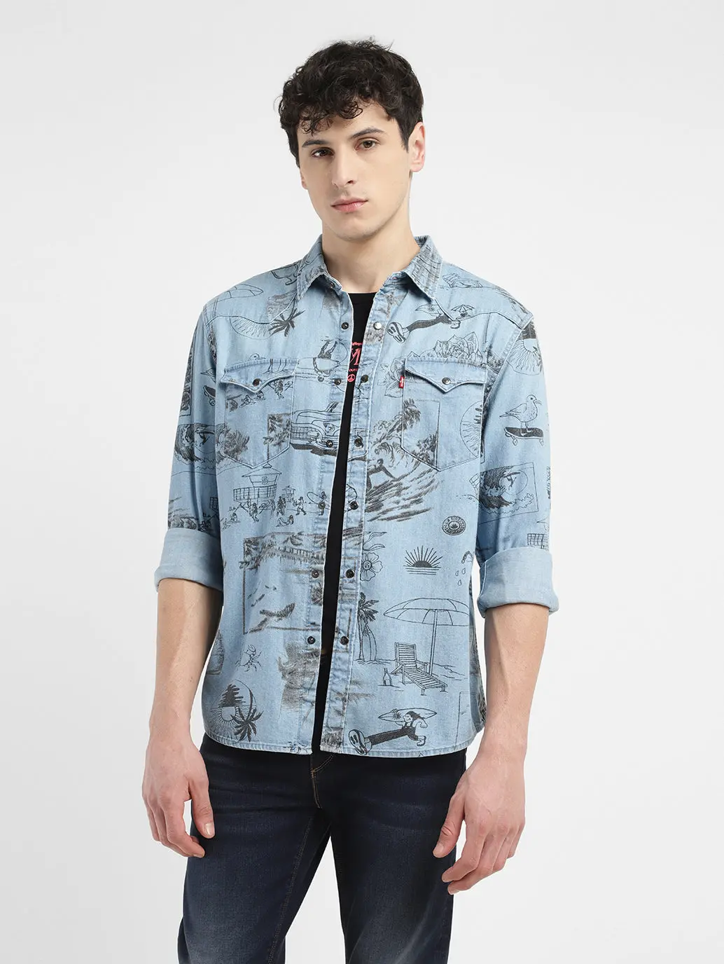 Men's Graphic Print Slim Fit Shirt 1