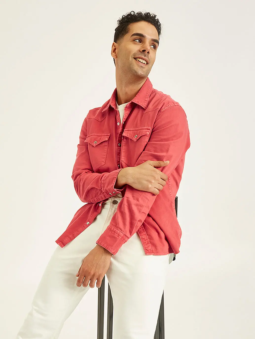 Men's Solid Slim Fit Denim Shirt 1