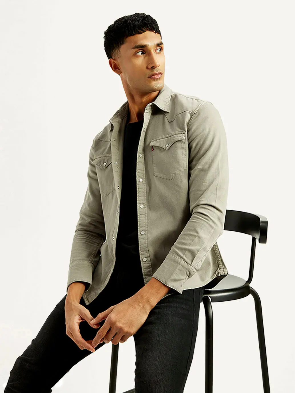 Men's Solid Overdyed Slim Fit Shirt 1