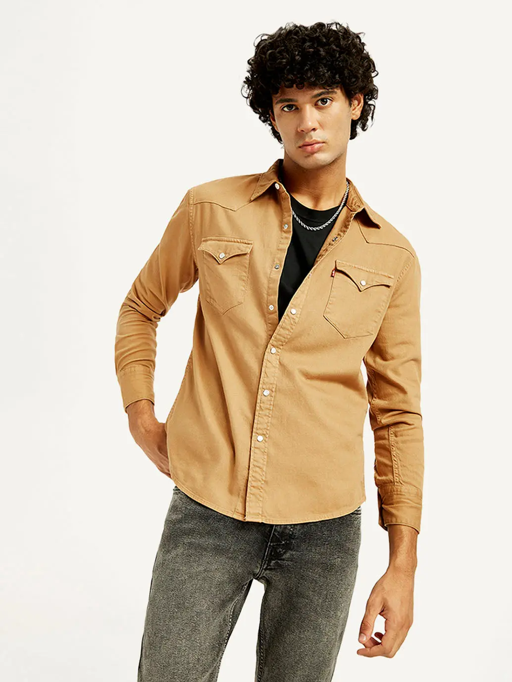 Men's Solid Overdyed Slim Fit Shirt 1