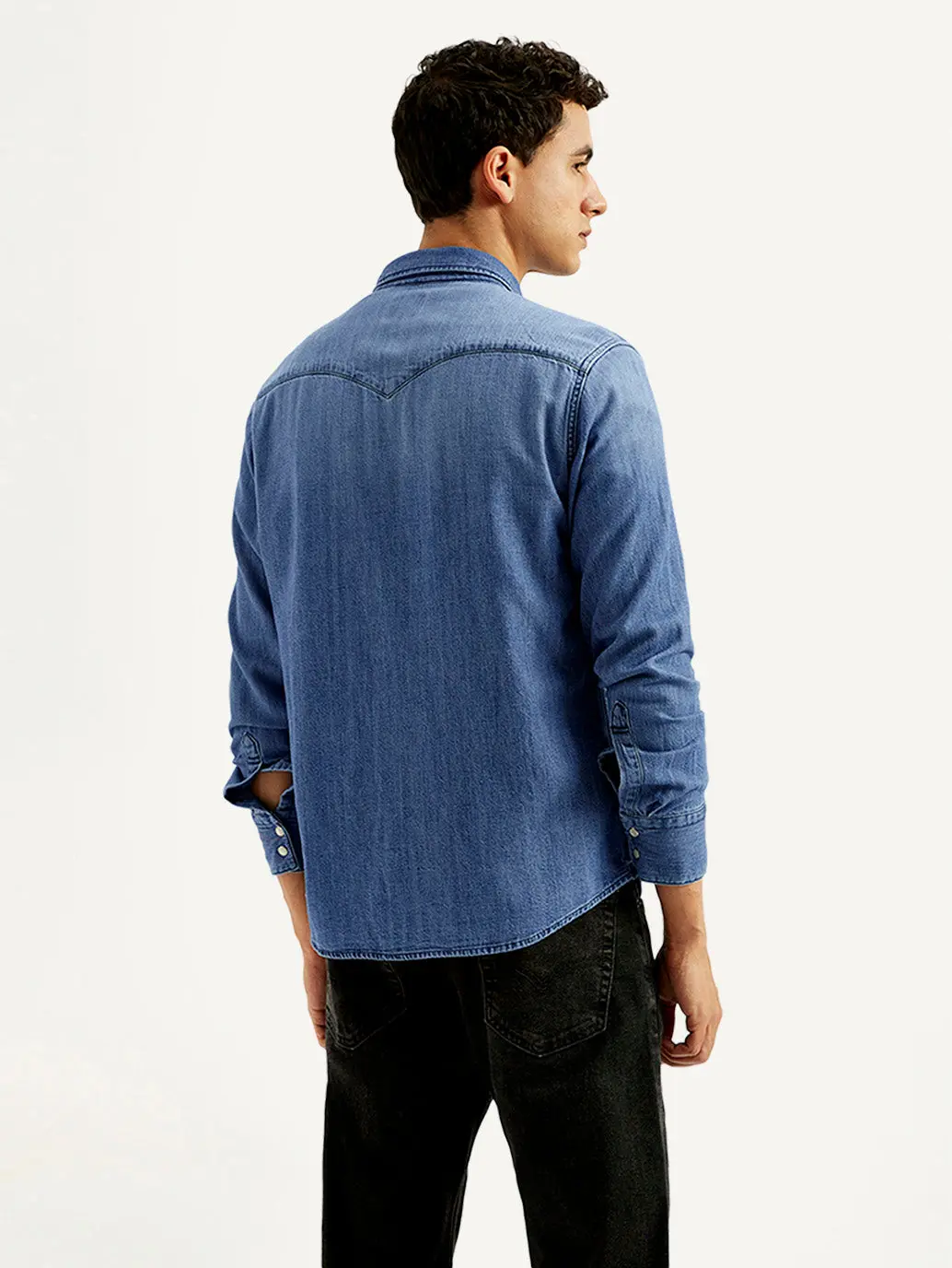Men's Solid Slim Fit Denim Shirt 2