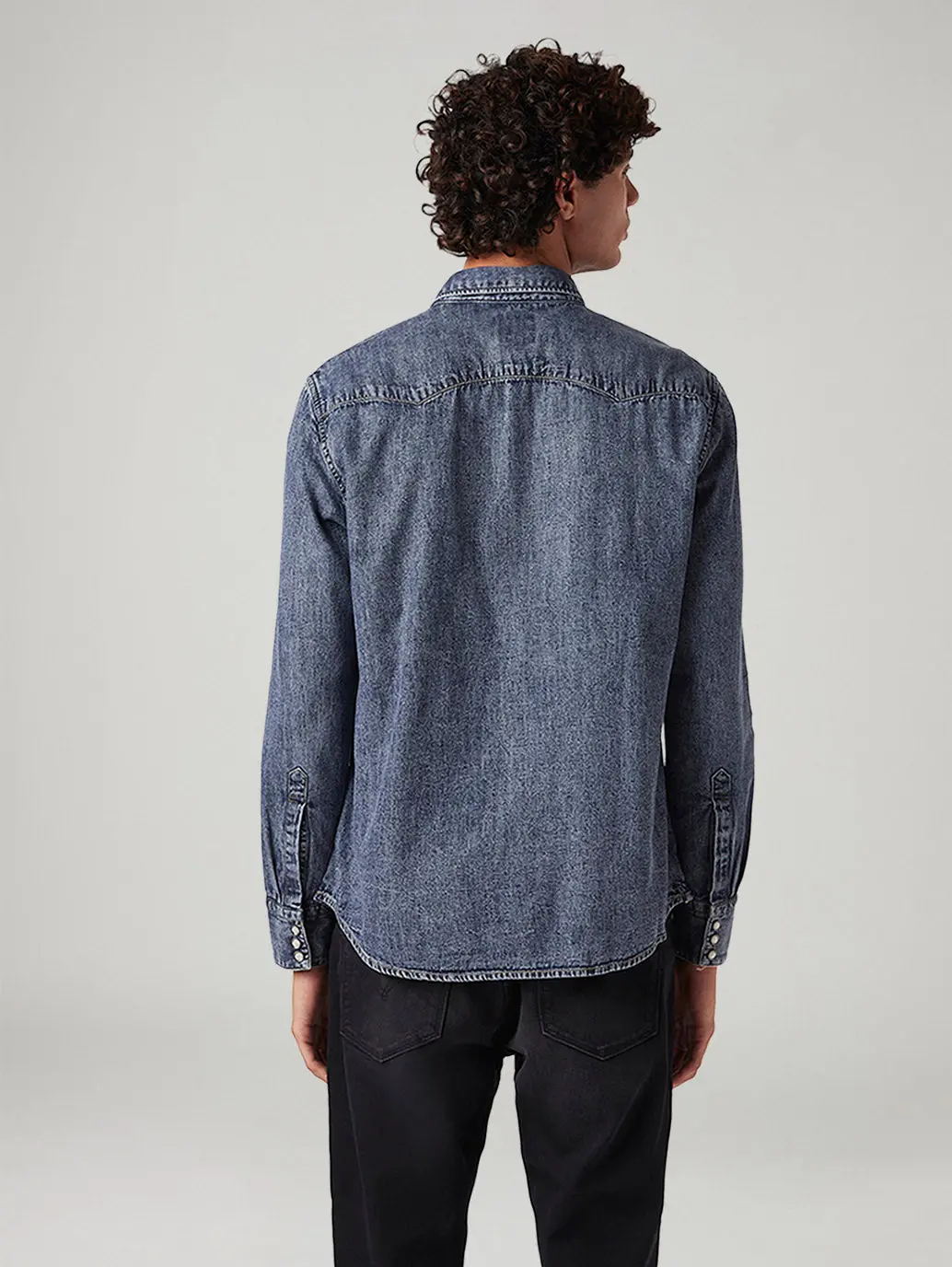 Men's Solid Slim Fit Denim Shirt 3