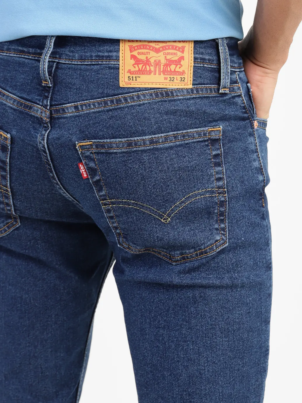 Men's 511 Blue Slim Fit Mid Rise Jeans 10
