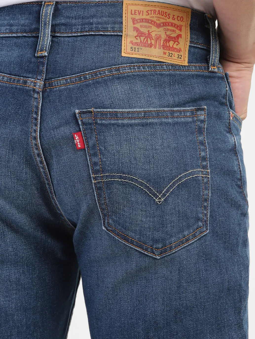Men's 511 Blue Slim Fit Mid Rise Jeans 8