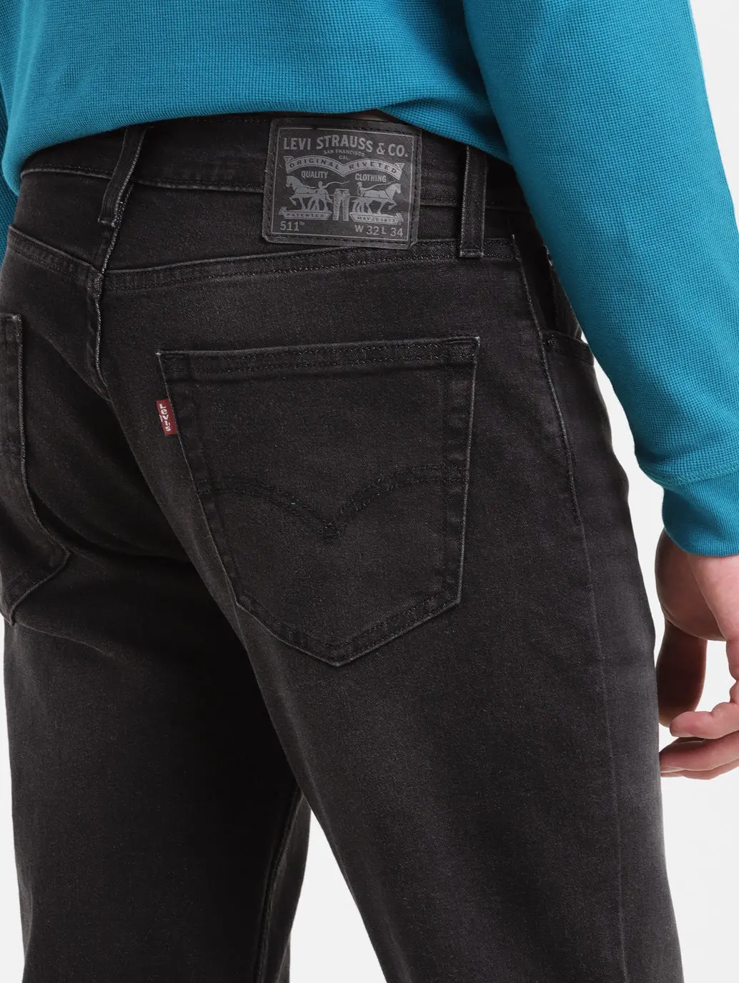 Men's 511 Black Slim Fit Mid Rise Jeans 6