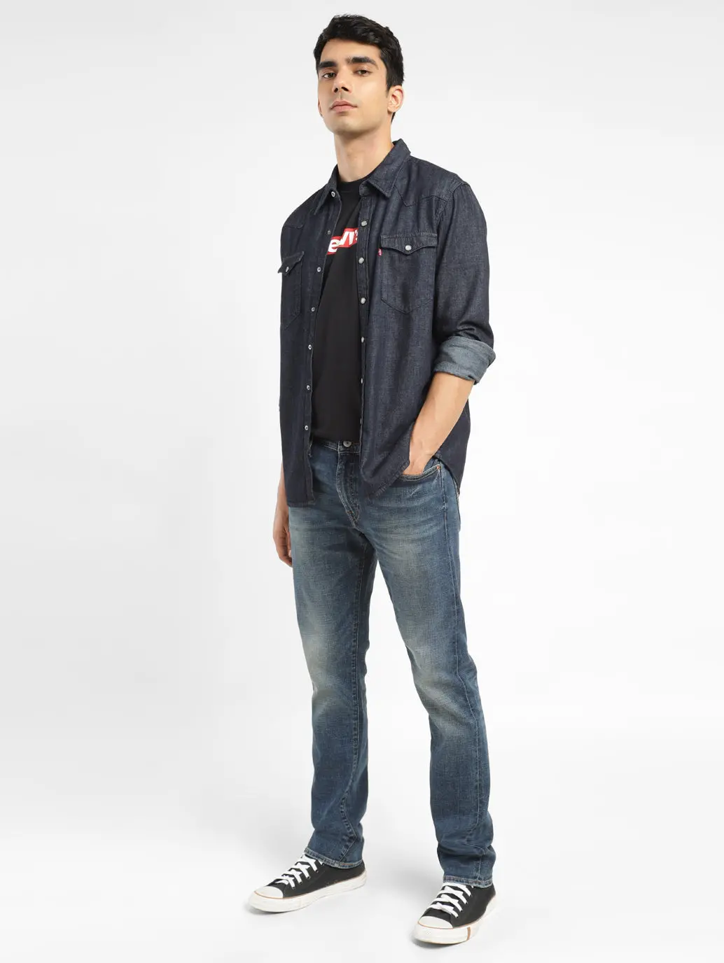 Men's 511 Blue Slim Fit Mid Rise Jeans 1