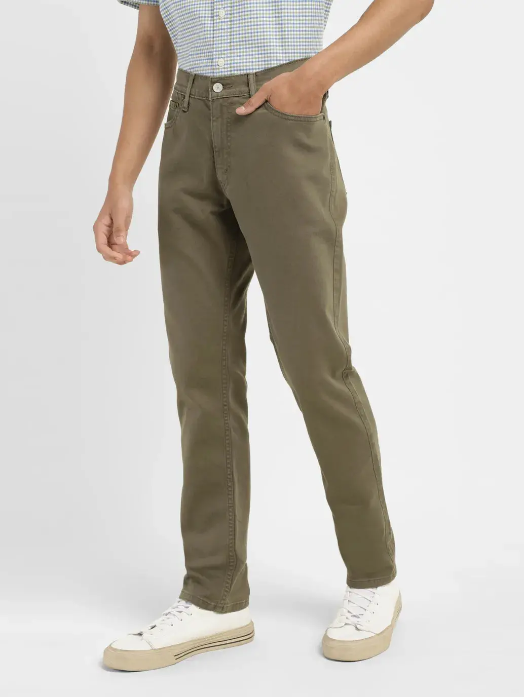 Men's 511 Olive Green Slim Fit Mid Rise Jeans 5