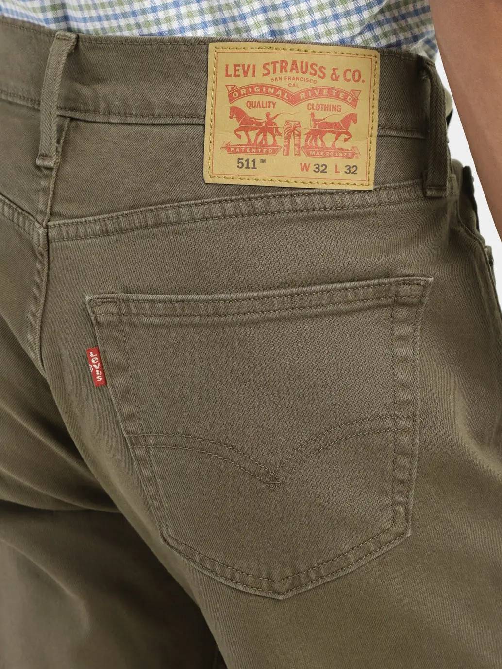 Men's 511 Olive Green Slim Fit Mid Rise Jeans 6