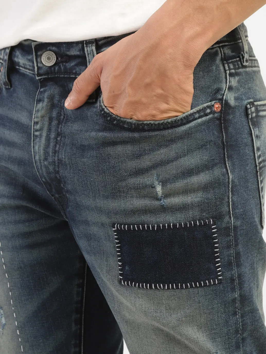 Men's 511 Blue Slim Fit Mid Rise Jeans 5
