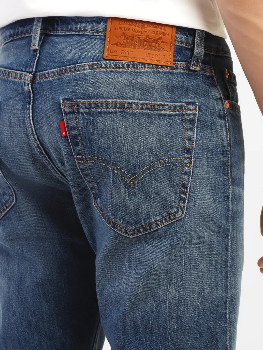 Men's 511 Blue Slim Fit Mid Rise Jeans 7