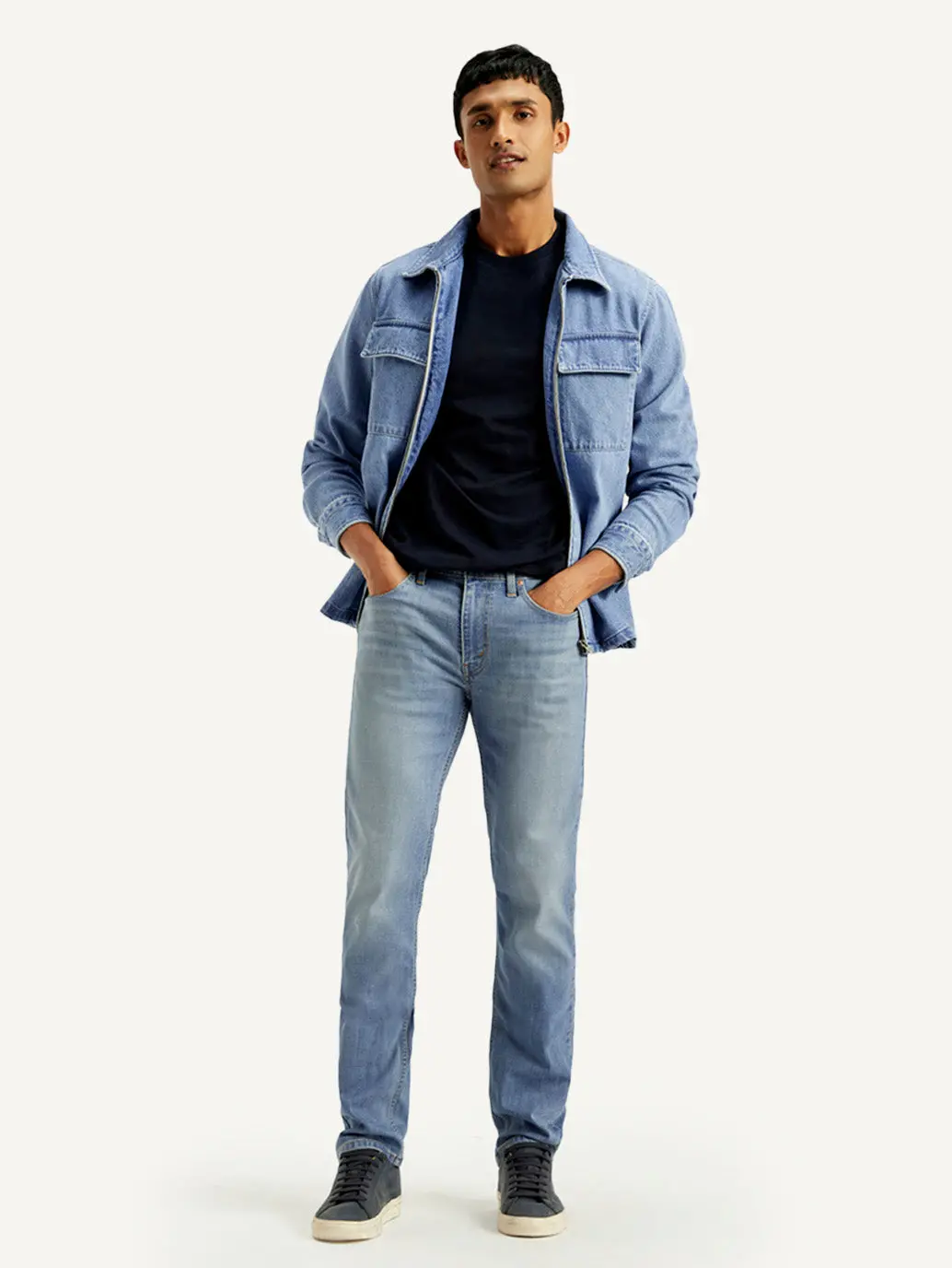 Men's 511 Light Blue Slim Fit Mid Rise Jeans 1