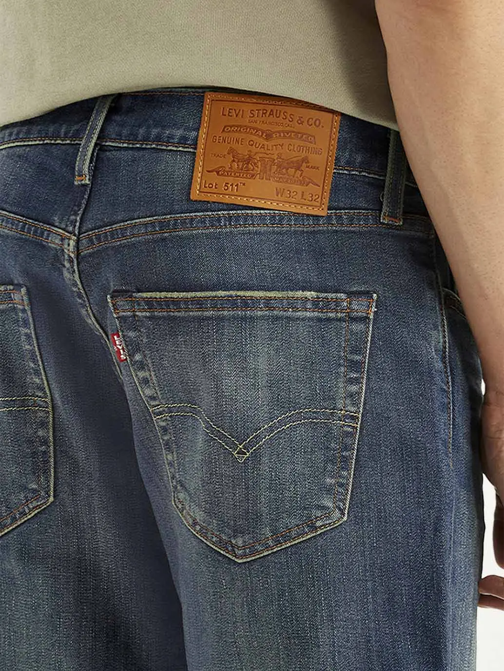 Men's 511 Blue Slim Fit Mid Rise Jeans 6