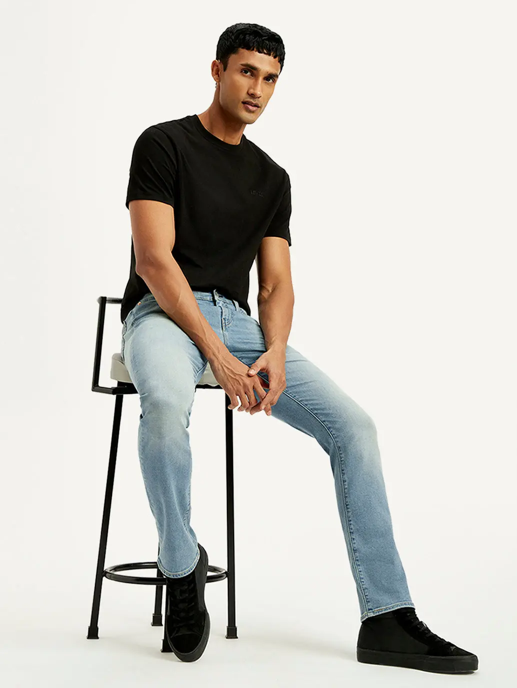 Men's 511 Blue Slim Fit Mid Rise Linen Jeans 1