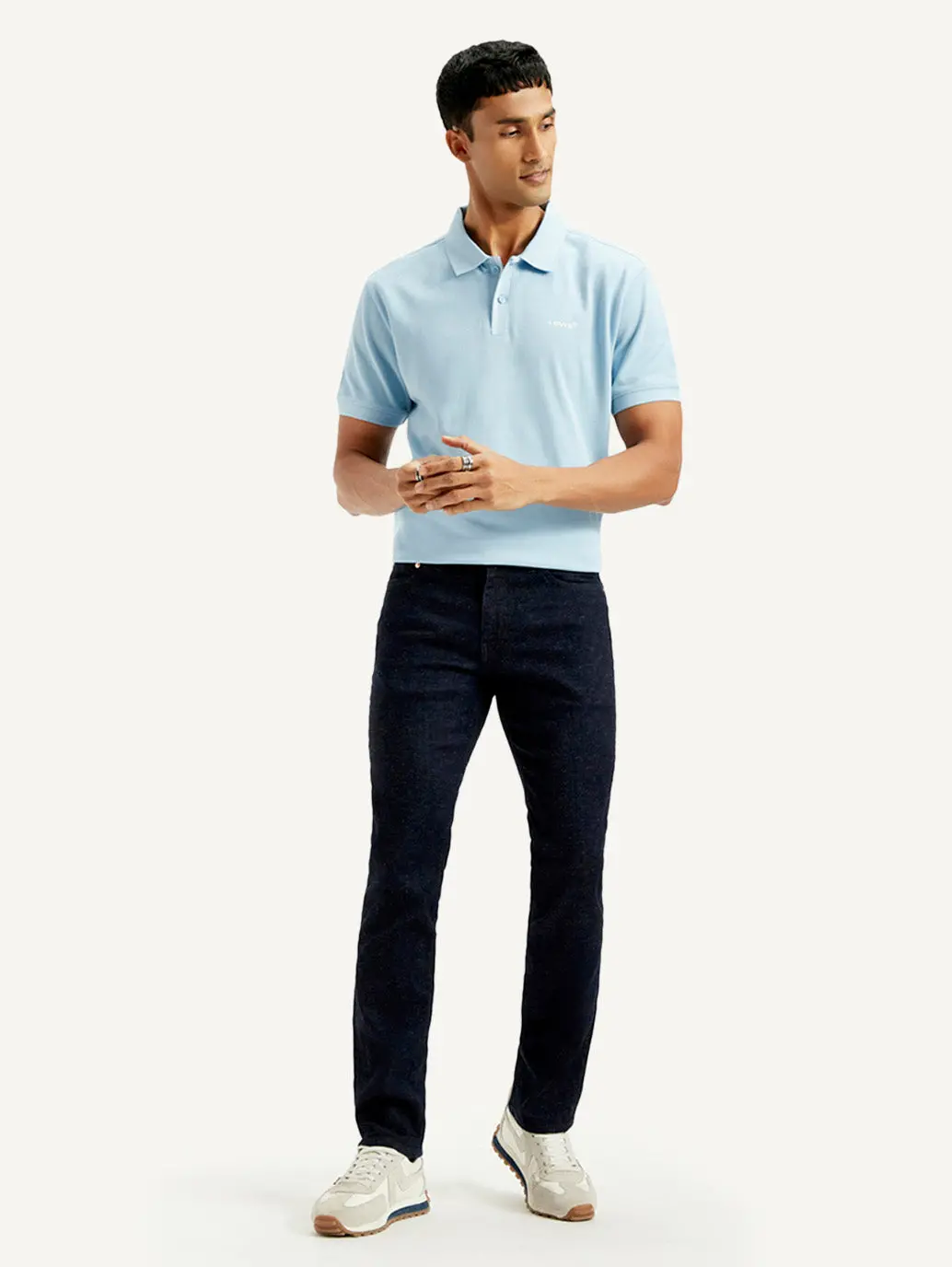 Men's 511 Dark Blue Slim Fit Mid Rise Linen Jeans 1
