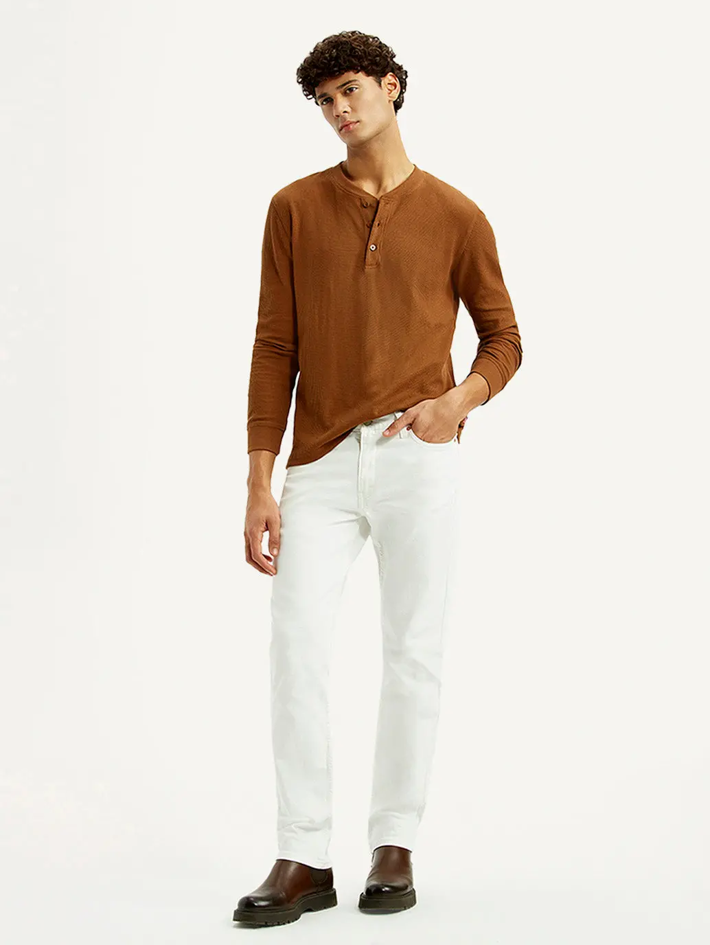 Men's 511 White Slim Fit Mid Rise Jeans 6