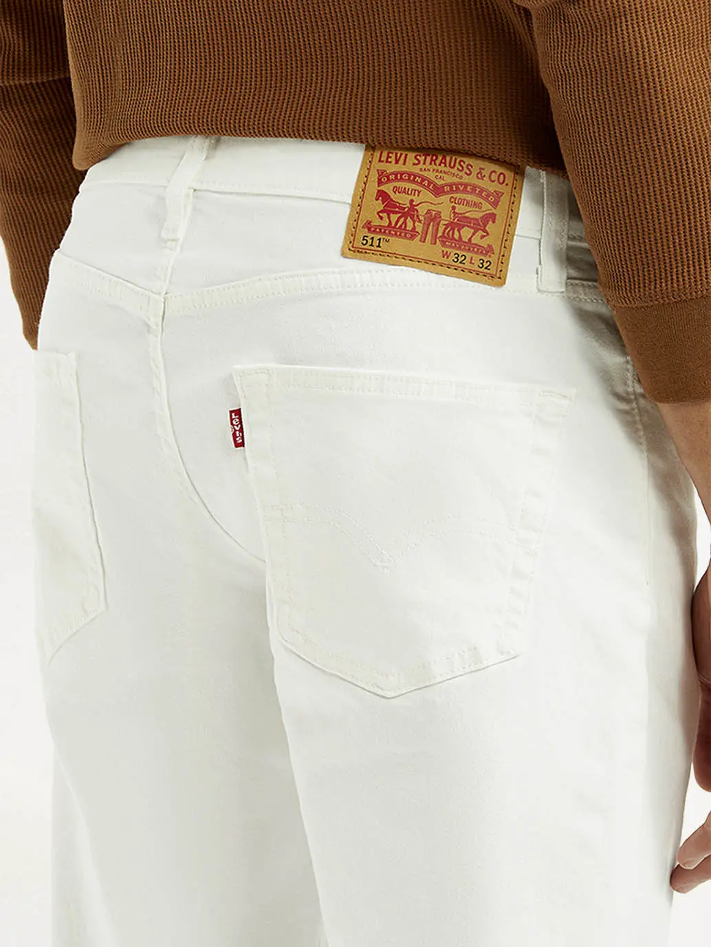 Men's 511 White Slim Fit Mid Rise Jeans 5