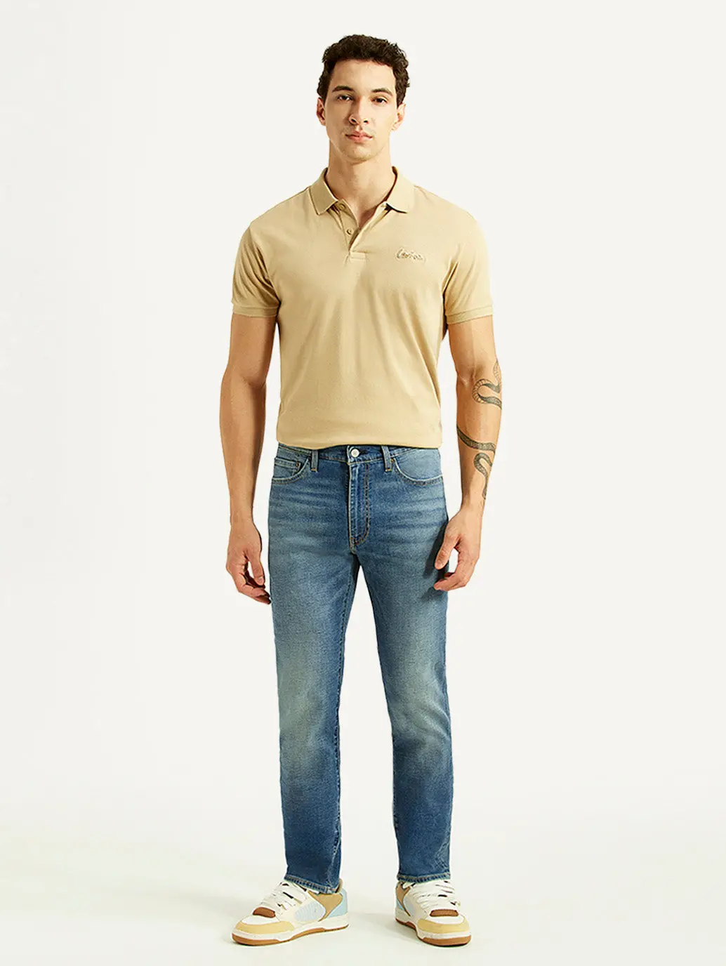 Men's 511 Blue Slim Fit Mid Rise Linen Jeans 1