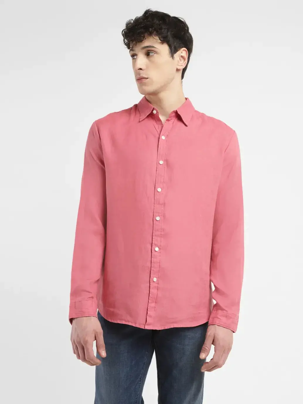 Men's Solid Slim Fit Linen Shirt 1