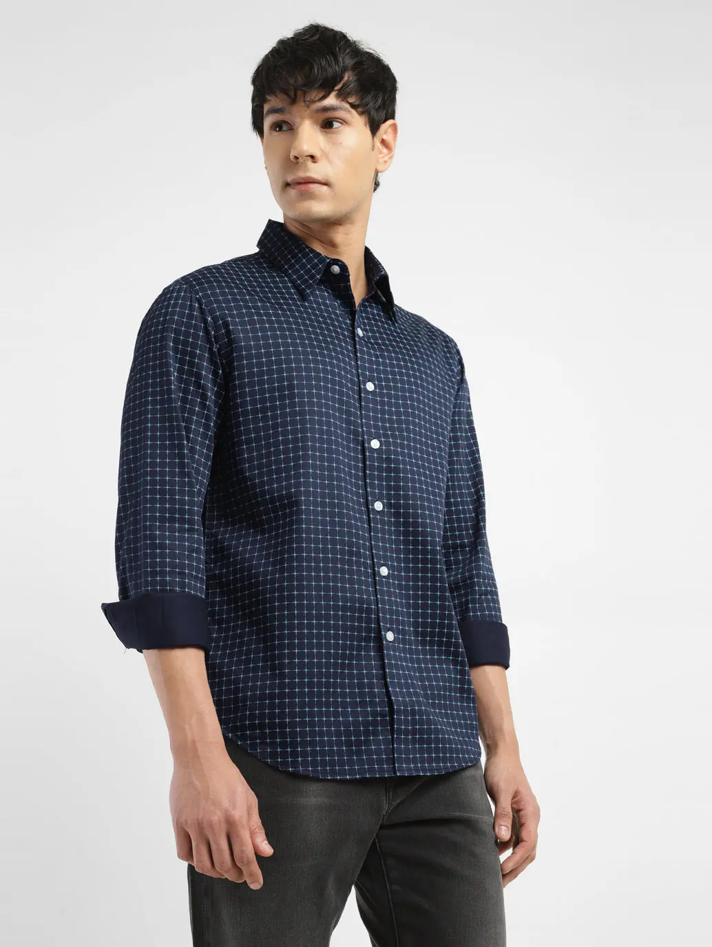 Men's Redloop Checkered Spread Collar Shirt 1
