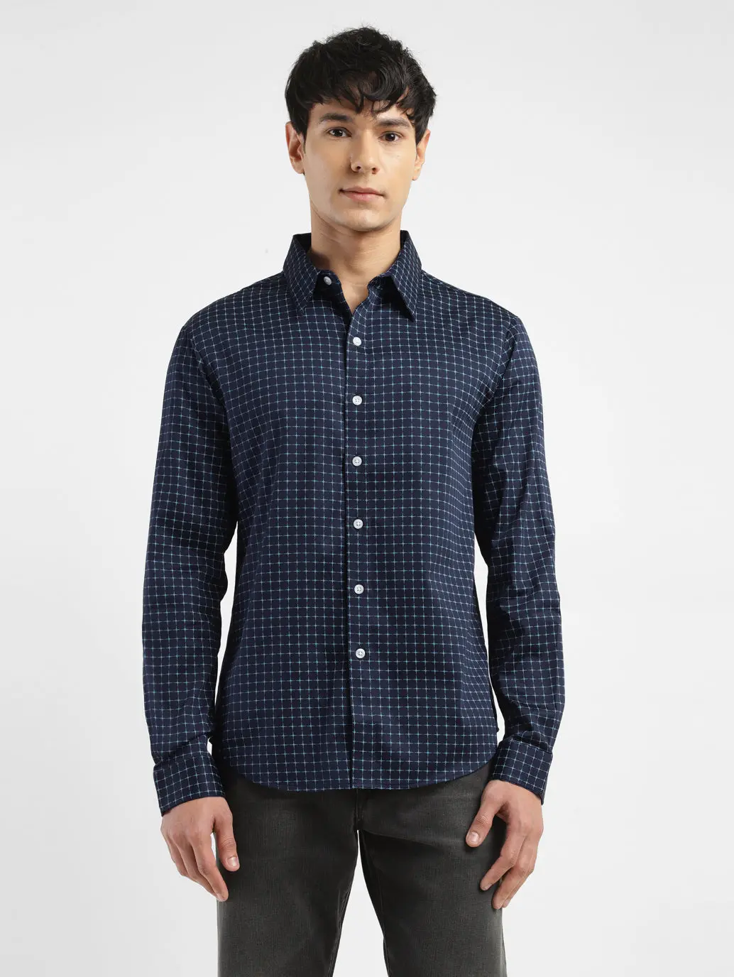 Men's Redloop Checkered Spread Collar Shirt 2