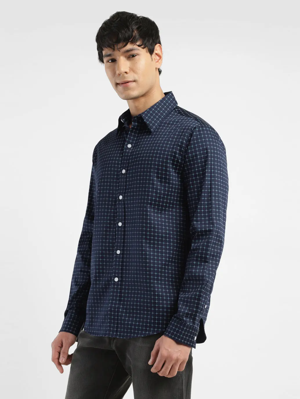 Men's Redloop Checkered Spread Collar Shirt 4
