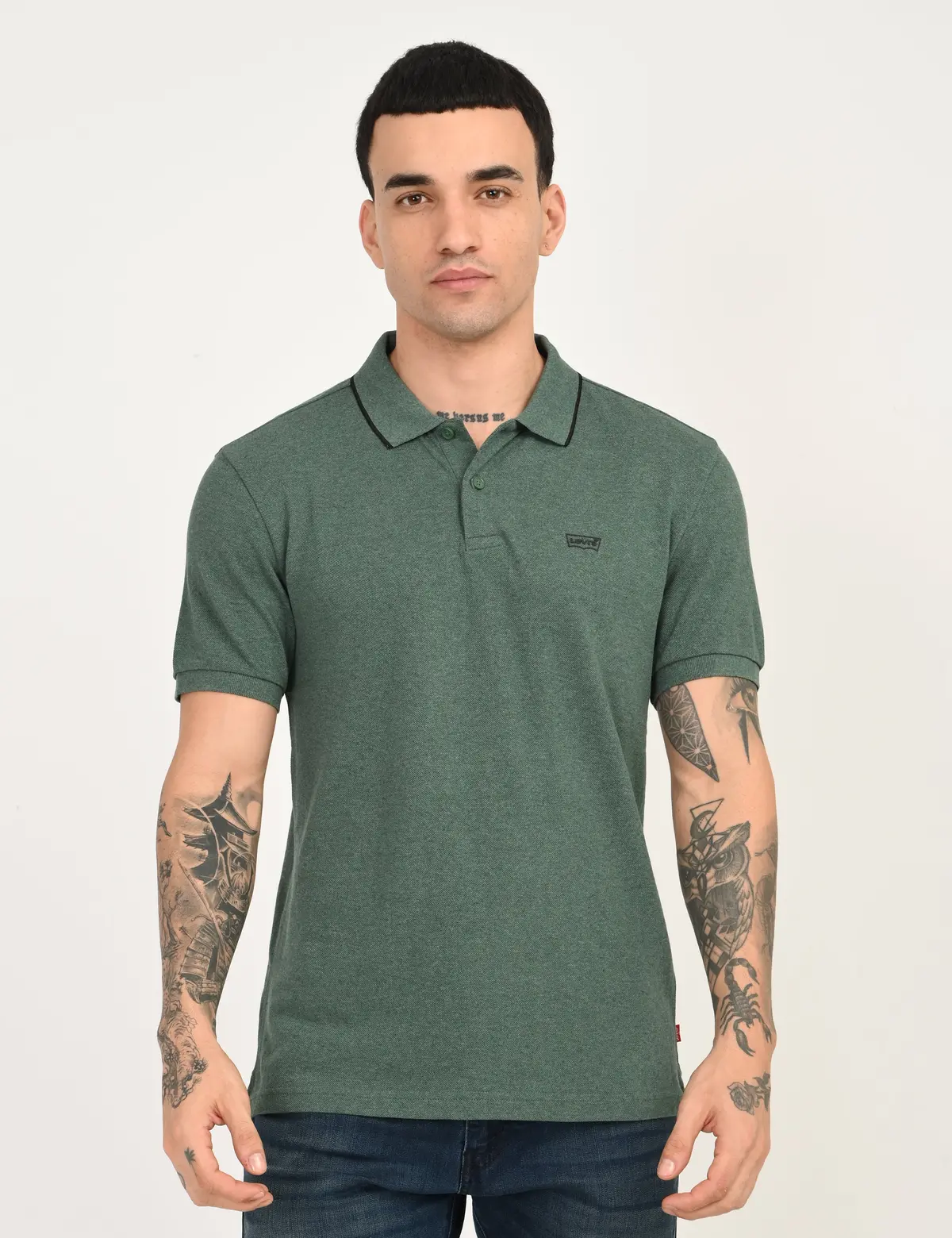 Men's Green Slim Fit Polo T-Shirt 1