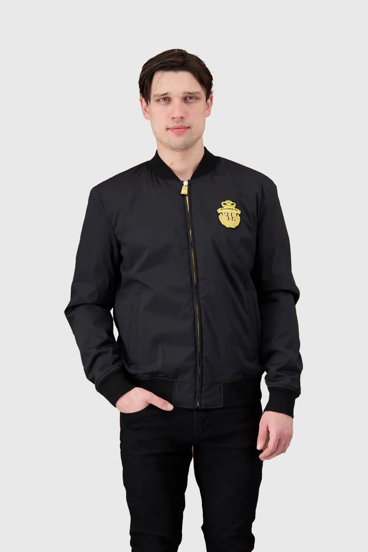 Billionaire Black Crest Bomber Jacket 1