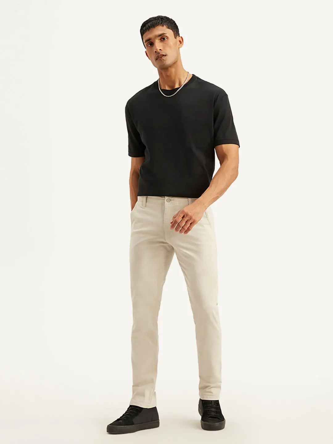 Men's Off White Slim Fit Chinos 1