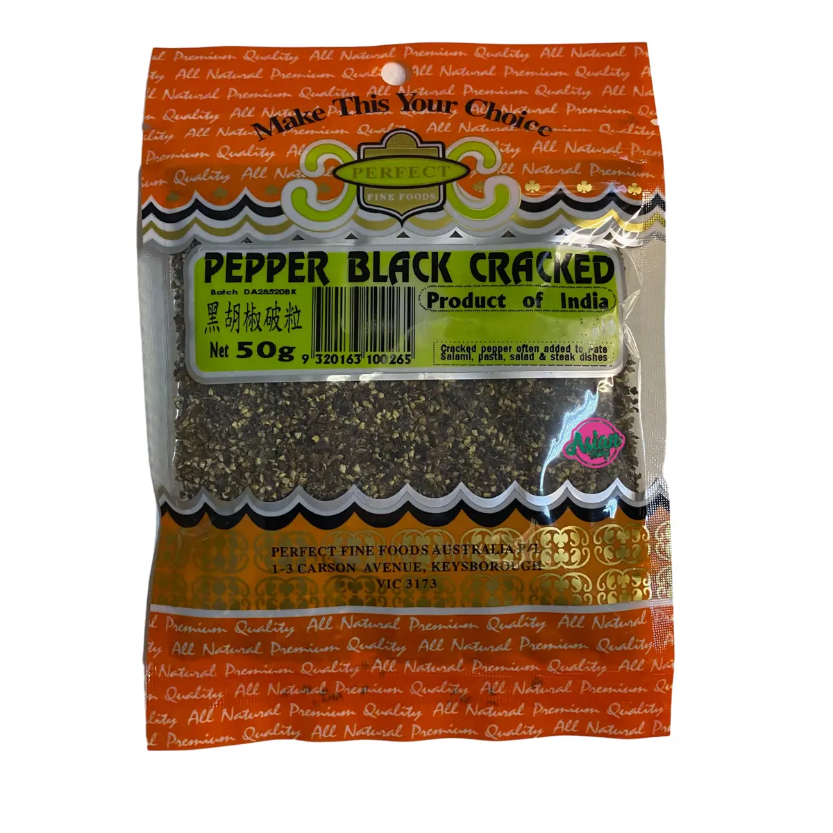 Perfect Fine Foods Black Pepper Cracked 50G 1