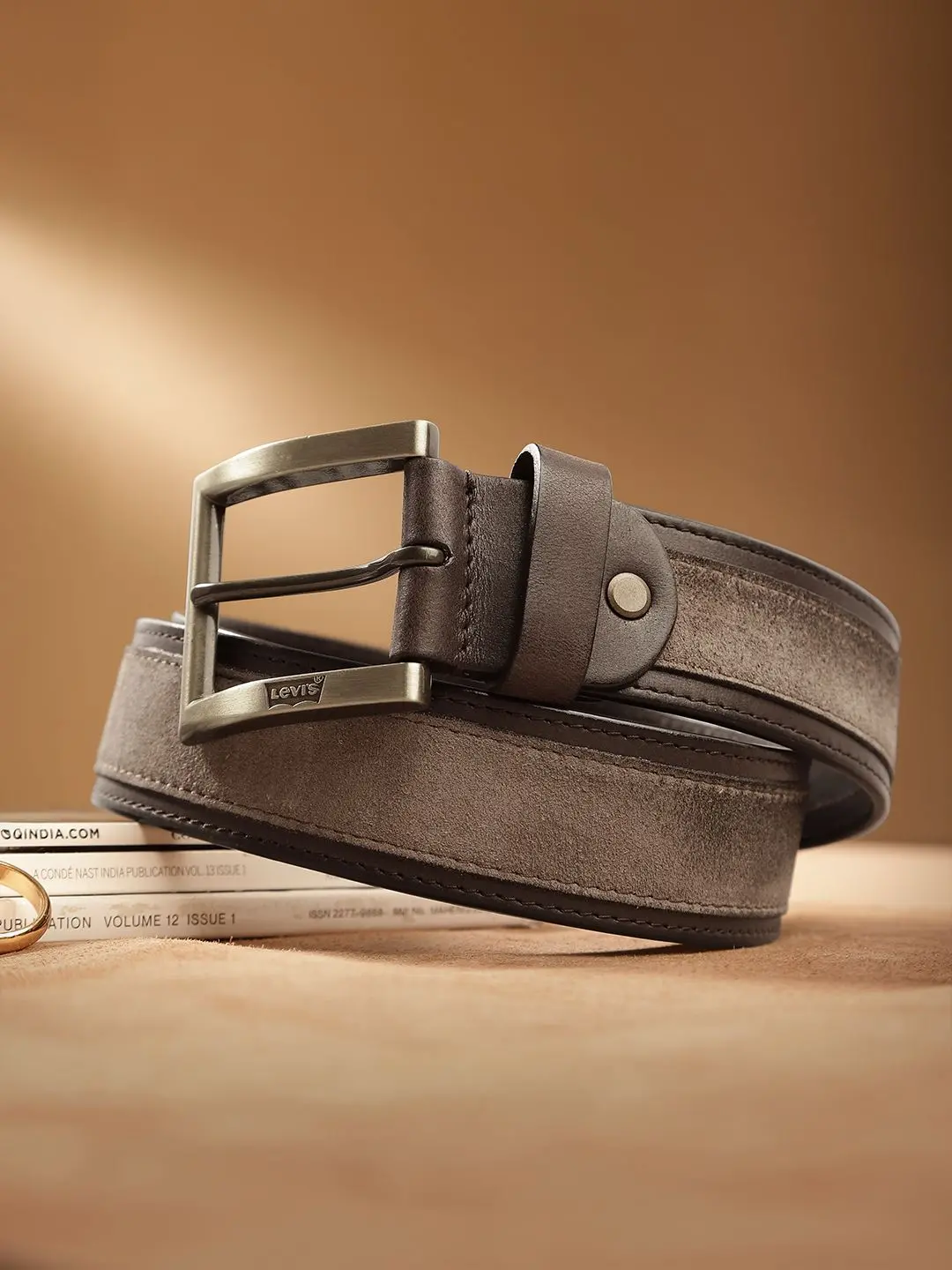 Men's Brown Textured Belt 1