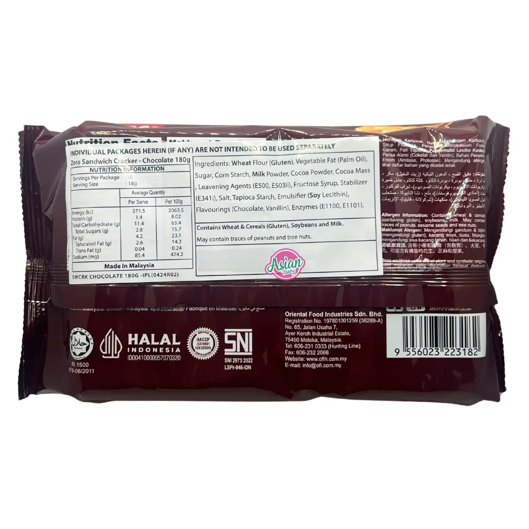Zess Chocolate Sandwich Cracker 180G 2