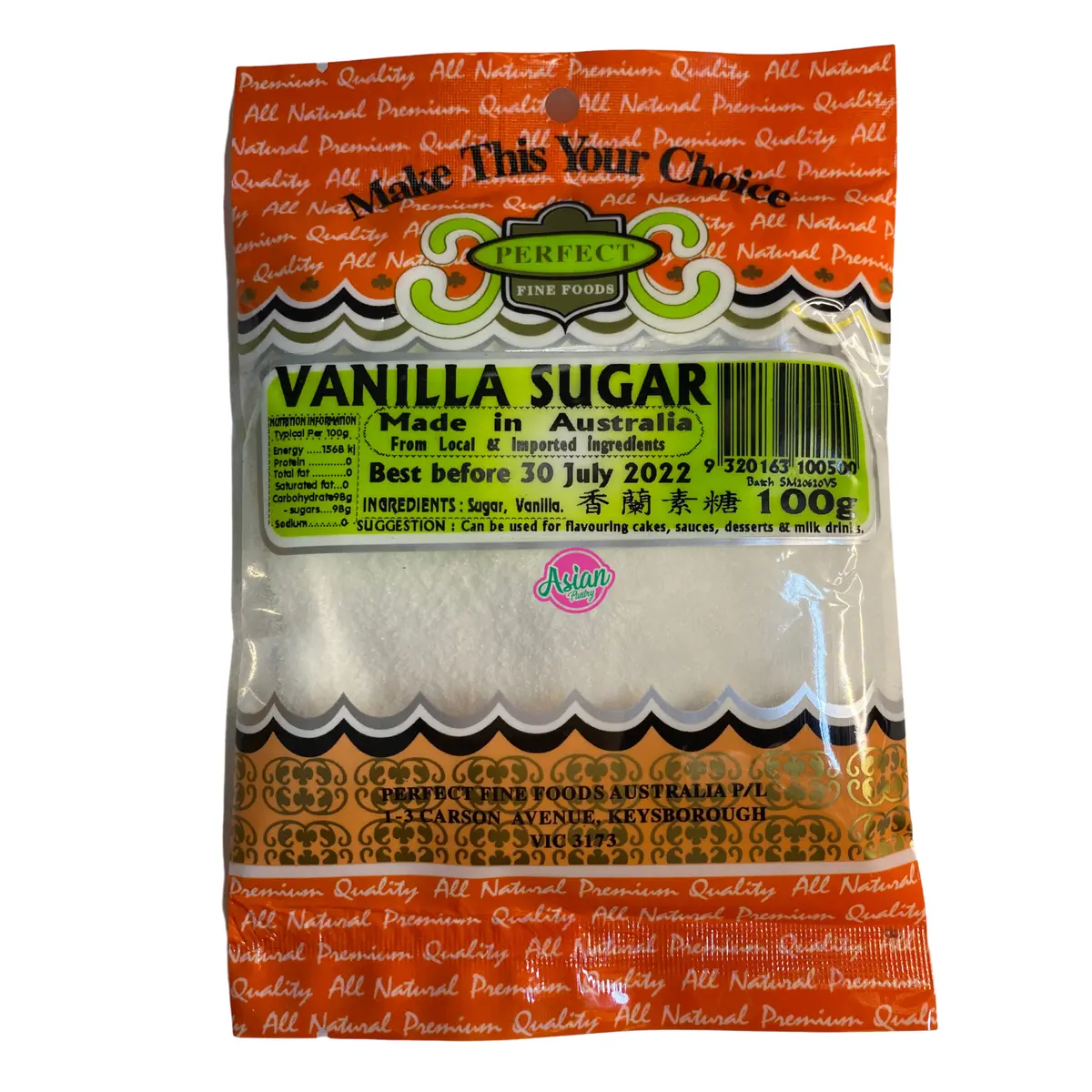 Perfect Fine Foods Vanilla Sugar 100G 1