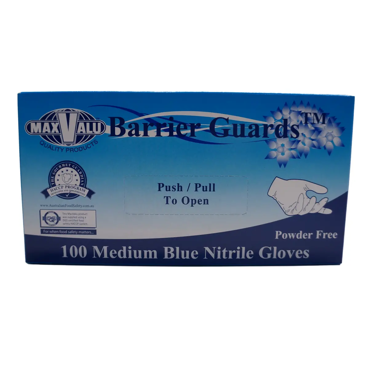 Maxvalu Blue Nitrile Gloves Medium 100Pcs 1